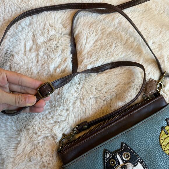 Chala Mini Crossbody Bag Fat Fat Embroidered Stitched Design Adjustable Strap - Picture 3 of 8